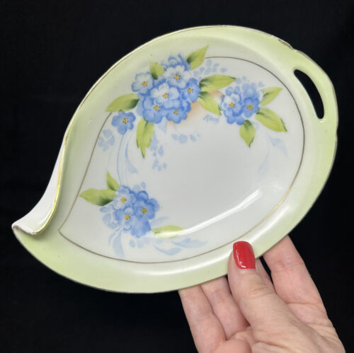 Primary image for Floral Dish Candy Bonbon Trinket Tray Vanity Antique Hand-Painted Bavaria 7.25”W