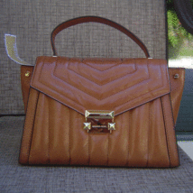 New Michael Kors Brown Quilted Leather Satchel Handbag $328 - £170.66 GBP