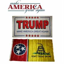 K&#39;s Novelties 3x5 Donald Trump White #2 &amp; Tennessee Gadsden Wholesale Flag Set 3 - £13.19 GBP