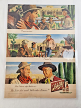 1948 Schlitz Beer Vintage Ad Cowboys Drinking Beer Resealable Plastic Sl... - £13.06 GBP