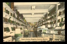 Vintage Linen Advertisement Souvenir Postcard Tonys Curios Nogales Sonor... - £11.28 GBP