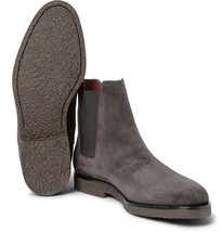 Handmade men dark gray color suede boot, Men gray crepe sole boot, Mens boot - £135.25 GBP