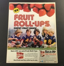 VTG Retro 1983 Fruit Roll-Ups Chewy Fruit Snack Print Ad Coupon - £14.90 GBP
