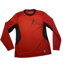 Nike Pro Combat Long Sleeve Shirt Men’s Medium Red Black Vented Breathable  - £17.01 GBP