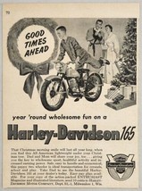 1953 Print Ad Harley-Davidson 165 Motorcycles Happy Boy at Christmas - £10.40 GBP