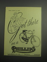 1948 Phillips Bicycles Ad - Get there on a Phillips - £14.53 GBP