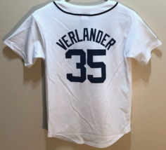 Justin Verlander #35 Detroit Tigers MLB Vintage 90s Boys White Sewn Jersey M - $31.49