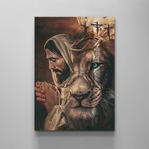 Jesus Lion Canvas Wall Art God Posters Gift for Jesus Canvas Wall Art  - £18.18 GBP+