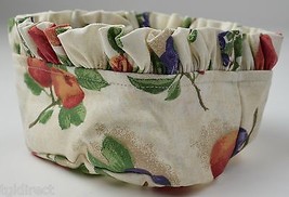 Longaberger Fruit Basket Liner Fruit Pattern Collectible Accent Fabric Decor - £8.54 GBP