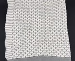 Pottery Barn Kids Baby Blanket Knit Gray White Single Layer PBK - £17.53 GBP