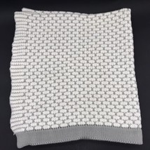 Pottery Barn Kids Baby Blanket Knit Gray White Single Layer PBK - £17.55 GBP