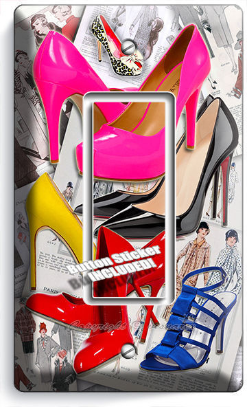 HOT PINK HIGH HEEL SEXY SHOES SINGLE GFCI LIGHT SWITCH PLATE BOUTIQUE ROOM DECOR