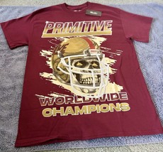 Primitive Skateboarding (Burgandy) &quot;Versus&quot; Football Skull Tee Size Medi... - $23.75