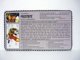 GI Joe Frostbite File Card Vintage Action Figure Accessory Part 1993 - £2.31 GBP