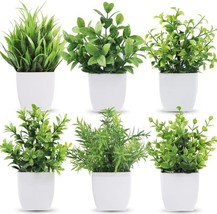 Der Rose 6 Packs Small Fake Plants Artificial Greenery Eucalyptus Plants In Pots - £28.52 GBP