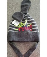CAT &amp; JACK BRAND &quot;POW&quot; Little Boys Beanie With Mittens Gray 12 To 24 Months - $28.06 CAD