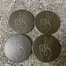 Set Of 4 Hand Peace Sign Tile Coasters Cork Back 3.25” - $7.95