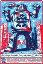 Pabst Blue Ribbon Beer Retro Vintage Sign 8x12 inches  Mancave Garage y - $452.20 MXN