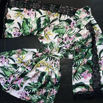 Victoria&#39;s Secret XL/XXL ROBE KIMONO PALM SATIN GREEN pink ORCHID black ... - £69.85 GBP