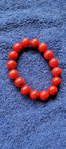 New Bracelet Red Black Beads Dressy Summer Collectible Decorative Stretchy Nice - £14.37 GBP