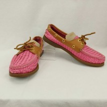 Womens sz 7 M Sperry Top-Sider Audrey Woven Leather Loafer Boat Shoes Pi... - £23.29 GBP