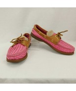 Womens sz 7 M Sperry Top-Sider Audrey Woven Leather Loafer Boat Shoes Pi... - £23.21 GBP