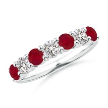 Authenticity Guarantee

Angara Natural Ruby and Diamond Wedding Ring in 14K S... - $1,718.10