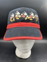 Disney Parks Hat Mickey Mouse Cadet Cap Military Style Black Red Youth - £8.57 GBP