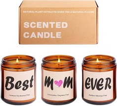 Best Mom Gifts - Best Mom Ever Scented Jar Candles 7 Oz (3 Pack) - £10.22 GBP