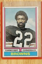 Vintage Football Trading Card 1974 Topps #84 Clarence Scott Cleveland Browns - £7.44 GBP