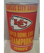 Kansas City Chiefs Super Bowl 58 Champions 15&quot; Tall Wastebasket - NFL - $38.79