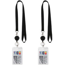 YOUOWO Lanyard Black Retractable Badge Reel with Badge Reel Clip for id Card Bad - $17.80