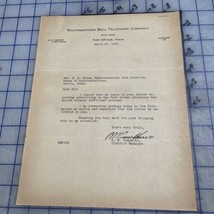Southwestern Bell Telephone Company Ephemera Letter 1935 - €33,34 EUR