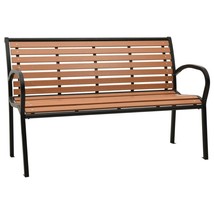 Outdoor Garden Patio Black Brown Steel 2 4 Person Seater Bench Chair Seat Chairs - £171.37 GBP+