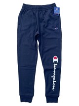 Champion Mens Navy Blue Powerblend Big Logo Soft Fleece Jogger Sweatpants - £19.64 GBP
