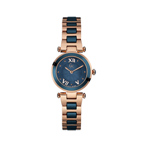 Guess Y07010L7 Ladychic Rose Gold Blue Two Tone Wristwatch - £310.40 GBP
