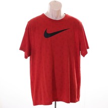 The Nike Tee Men&#39;s Raindrop Basketball T-Shirt XL Dri-Fit Red Black Crew Neck - $21.40