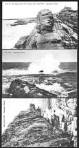 (3) Ogunquit, Maine Coastal Scenes B&amp;W Antique Postcards (NM) - $12.25