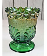 Westmoreland Iridized Green Carnival Shell &amp; Jewels Open Sugar Dish 1893... - $363.49 MXN