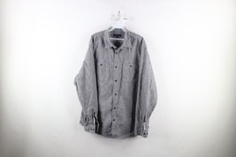 Banana Republic Mens XL Double Pocket Chambray Collared Button Shirt Gray Cotton - £27.88 GBP