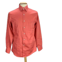 Men’s Van Heusen No Iron Sateen Peach Salmon Dress Shirt, Size: 15½ X 32/33 - £16.42 GBP