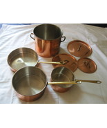 nice Korean Cookware set - Copper w/ solid Brass handles w/ label - £196.72 GBP
