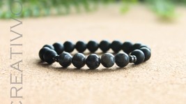 8mm Labradorite, Hematite &amp; Black Matte Onyx - Mens Beaded Bracelet, Womens Brac - £15.69 GBP