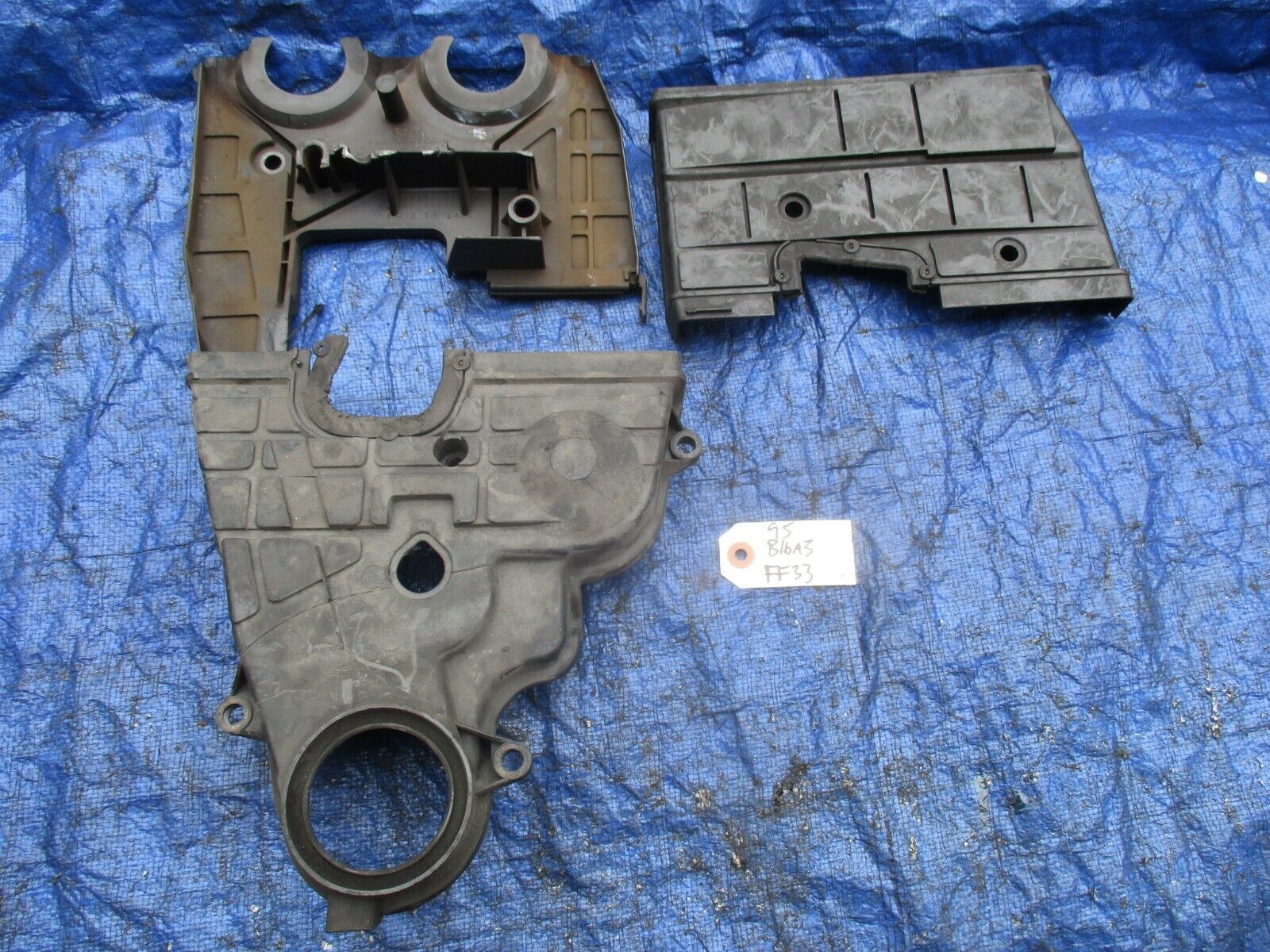 92-95 Honda Civic B16A3 upper lower timing cover assembly OEM engine VTE... - $149.99