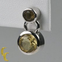 Sterling Silver Silver Yellow Glass Drop Earrings w/ Butterfly Backs - £98.15 GBP