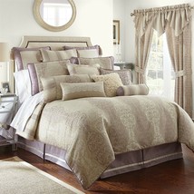 Waterford SIENNA 4P Queen Duvet Cover Shams Set Lilac Champagne - $249.55