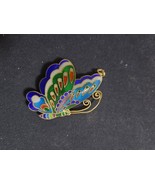 Vintage Cloisonne Enamel Butterfly Pendant Pretty Colorful - $33.45 CAD