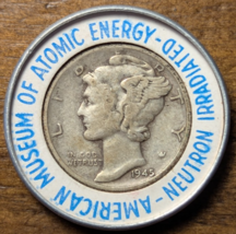1945 Silver Mercury Dime American Museum of Atomic Energy Neutron Irradi... - $29.80