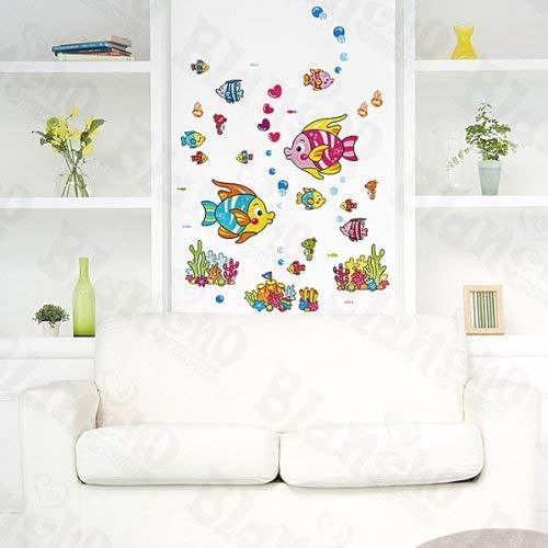 Cartoon Fish-2 - Wall Decals Stickers Appliques Home Decor