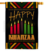 Kwanzaa Greeting - Impressions Decorative House Flag H114234-BO - £29.55 GBP
